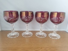 4x Bohemian Cranberry Red Cut