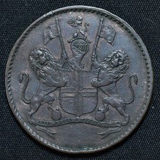 1821 St Helena, East India Company, Halfpenny, KM.A4