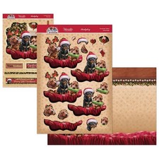 2025 Hunkydory Pawsitively Festive Dog Christmas Deco Large Decoupage Card Kit