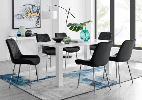 Pivero white high gloss dining - gloss,