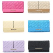 Ladies Pattern Faux Leather Purse Notes Credit Card Coins Wallet Women Organizer