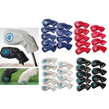9pcs PU Golf Iron Head Covers
