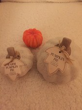 Pumpkin candle jar with wax/ lid and painted pumpkin figure