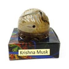 Krishna Musk Solid Perfume in Large Hand Carved Stone Jar 8gm