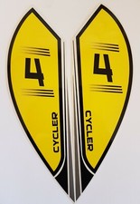 JNK1595 SET OF 2 x  CYCLER YELLOW / BLACK  BASHAN 250CC QUAD BIKE STICKERS