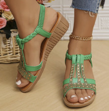 Womens Low Wedge Strappy