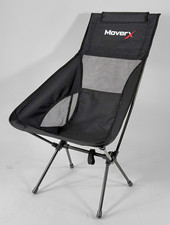 MoverX Camping Chair, Folding Seat, Lightweight, High Back - 2 Sizes