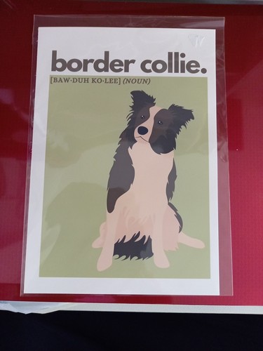 Border collie dog print with - border,