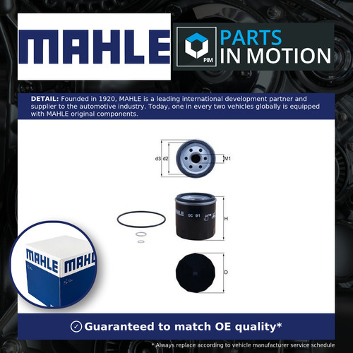 Oil filter oc91d mahle - oil,