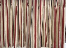 VINTAGE LAURA ASHLEY BESPOKE  VERY WIDE AWNING STRIPED LINEN CURTAINS