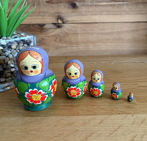 Hand painted wooden matryoshka - wooden,