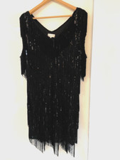 Apricot black sequin and