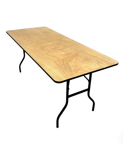 6ft varnished wooden table - wooden,