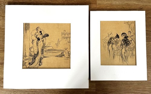 Two original ink - , illustrations