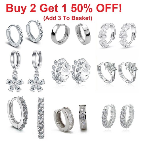 Silver huggie hoop earrings - silver,