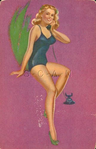 Vintage semi nude playing - vintage,