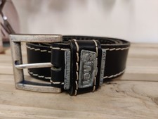 VINTAGE LEVI'S BLACK LEATHER BELT SIZE 38 WEST LEGEND BELTS STITCH WESTERN MENS
