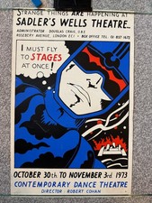 1973 Contemporary Dance Theatre poster Sadler's Wells pop art/comic Robert Cohan