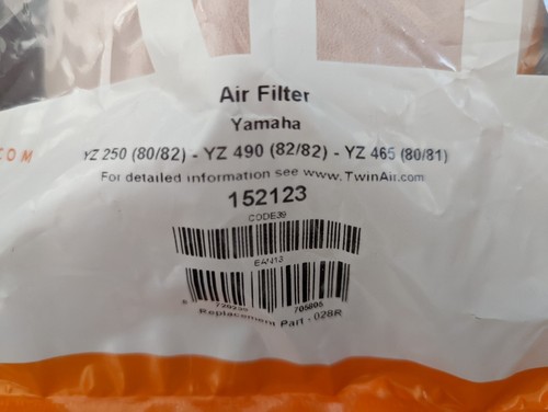 Yamaha yz490 490 air - air, filter