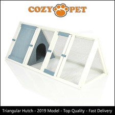 Triangular Rabbit Hutch By Cozy Pet Blue Guinea Pig Hutches Ferret Runs RH05BL
