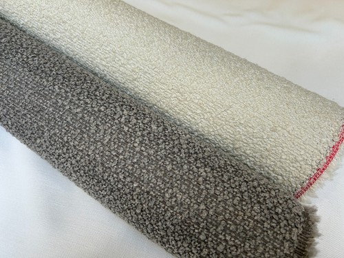 Cream grey textured - cream, boucle