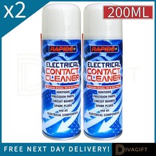 2 x ELECTRICAL CONTACT CLEANER 200ML SWITCH CLEAN AEROSOL SPRAY CAN DIRT REMOVER