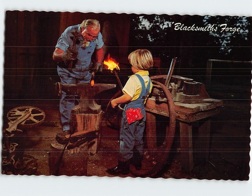 Postcard blacksmith forge - postcard, blacksmith's