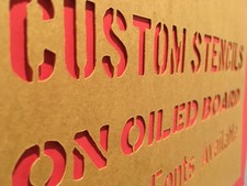 CUSTOM LETTER STENCIL - Military Style on Authentic Oiled Manilla Card (A4)