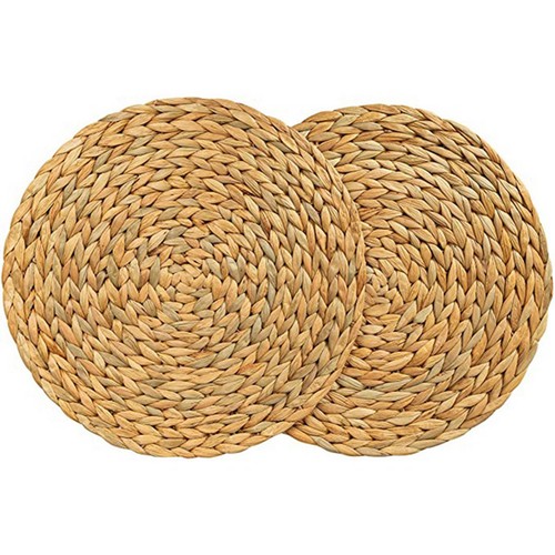 Round woven rattan placemats - round,