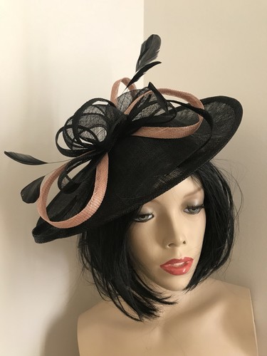 New black nude fascinator - black,