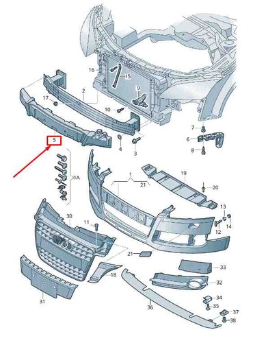 Audi front bumper crash - audi, 8j