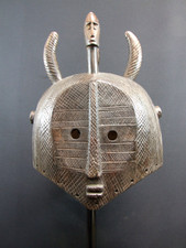 African Tribal Art  Senufo  carved wooden Helmet Mask, West Africa