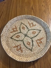Round Wicker Decorative Tray