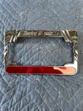 Chrome American Licence Plate Frame for Motorcycle with Harley Davidson Script