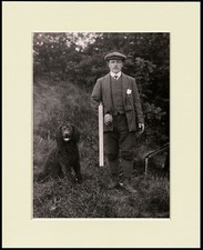 IRISH WATER SPANIEL MAN WITH