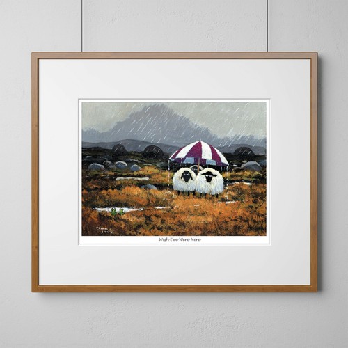 Wish ewe were here - sheep, print