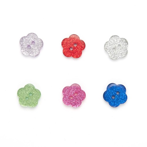 Hole glitter flower buttons - 2,