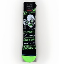 STANCE Gremlins Bright Light Crew Socks sz L Large (9-13) Black Green