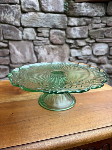 Vintage green pressed glass - green,