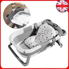 Portable Foldable Baby Bath Tub With Temperature Indicator and Cushion Bath Pad
