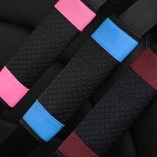 1pc Sports Embossed Car Seat Belt Pad Cover Shoulder Strap Belt Faux Leather