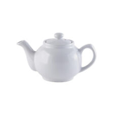 Stoneware Teapot White Glaze 2 Cup Traditional Serving Tea Pot Container 450ml