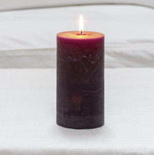 Purple Pillar Candle, Rustic