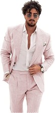 Men Linen 2Pcs Suit Summer