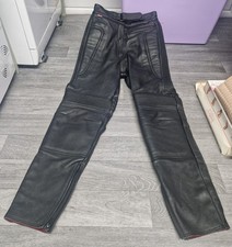 WOLF LEATHERS Ladies Leather Motorcycle Trousers UK 14= 31" Waist (C34#8)