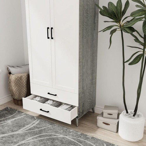 White door wardrobe with - door,
