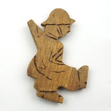 WW1 carved wooden soldier