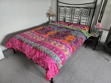 Bohemian Duvet Cover Set King Size 100% Cotton Bedding 4-pieces with flat sheet