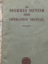 Morris Minor 1000 Original Operation Manual (Handbook) 1956 1st edition