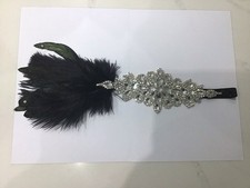 Roaring Art Deco 1920s Flapper Feather Headpiece